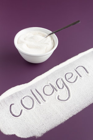 Word collagen on collagen powderの写真素材