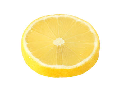 cut lemon fruits isolated on white backgroundの写真素材