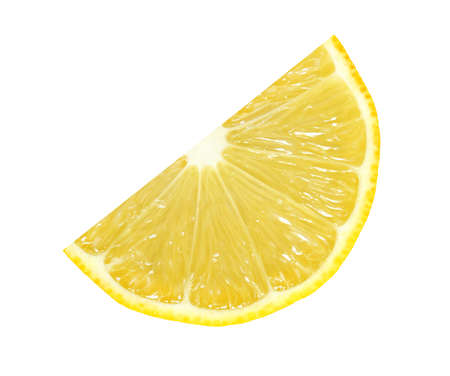 cut lemon fruits isolated on white backgroundの写真素材