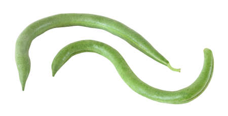 whole green beans isolated on white background