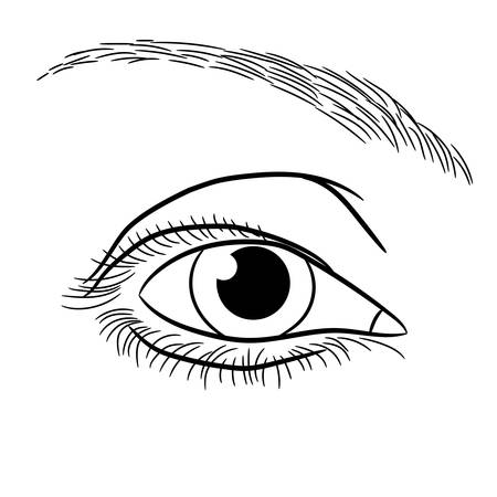 open female eye of monochrome vector illustrationのイラスト素材