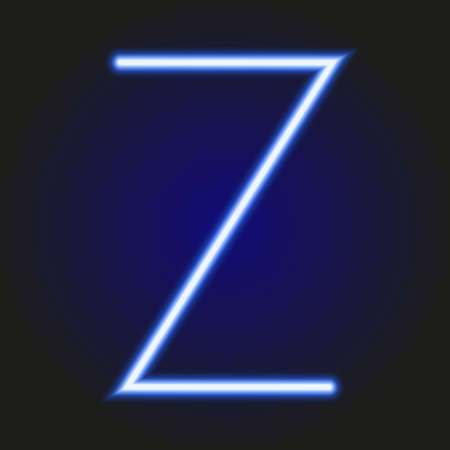 single light blue neon letter Z of vector illustrationのイラスト素材