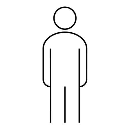 Contour icon standing man of vector illustrationのイラスト素材