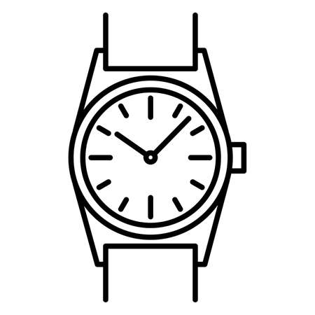 Wrist watch icon black contour on a white background of vector illustrationのイラスト素材