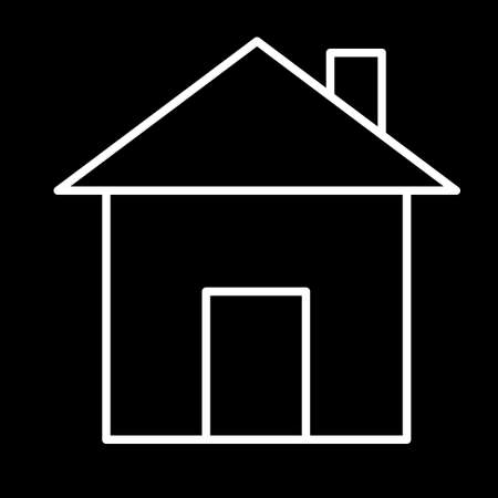 house icon white contour on a black background of vector illustrationのイラスト素材