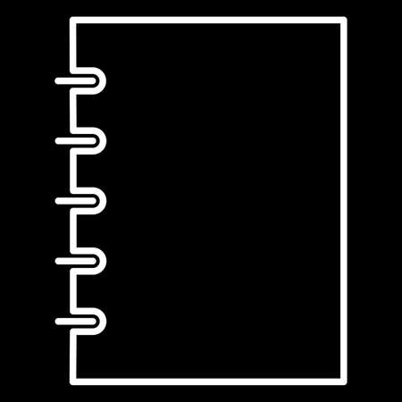 notebook icon white contour of vector illustrationのイラスト素材