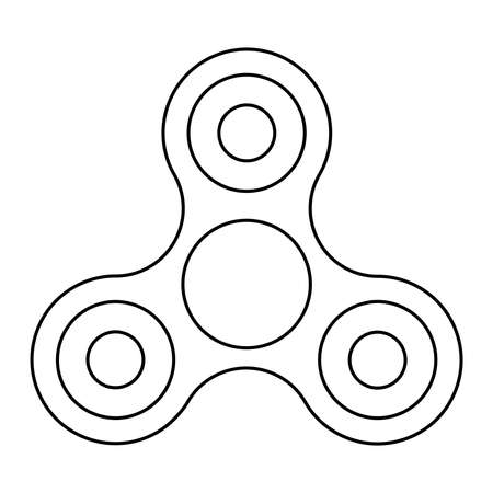 Fidget spinner from black contour lines on a white background of vector illustrationのイラスト素材