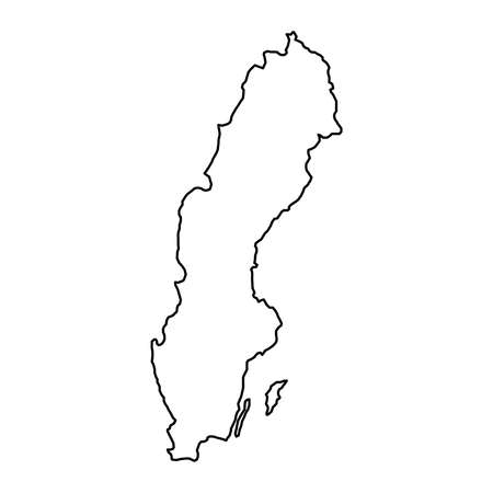 Sweden map of black contour curves of vector illustrationのイラスト素材
