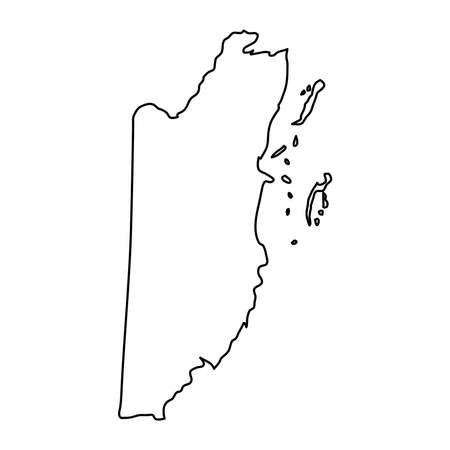 Belize map of black contour curves on white background of vector illustrationのイラスト素材