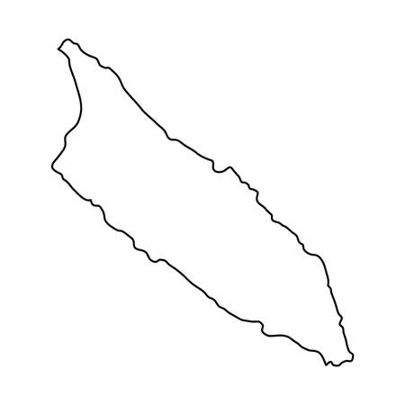 Aruba map of black contour curves on white illustration.のイラスト素材