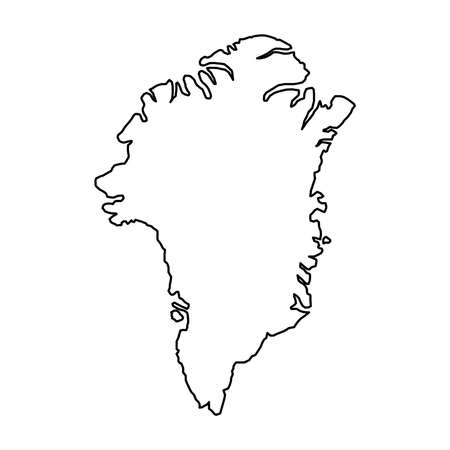 Greenland map of black contour curves on white background of vector illustrationのイラスト素材