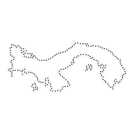 Abstract schematic map of Panama from the black dots along the perimeter of vector illustrationのイラスト素材