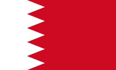 The Flag of Bahrain. National symbol of the state. Vector illustration.のイラスト素材