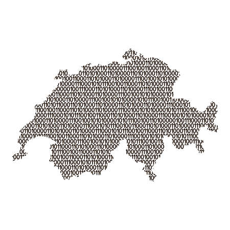 Switzerland map abstract schematic from black ones and zeros binary digital code. Vector illustration.のイラスト素材