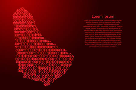 Barbados map abstract schematic from red ones and zeros binary digital code for banner, poster, greeting card. Vector illustration.のイラスト素材