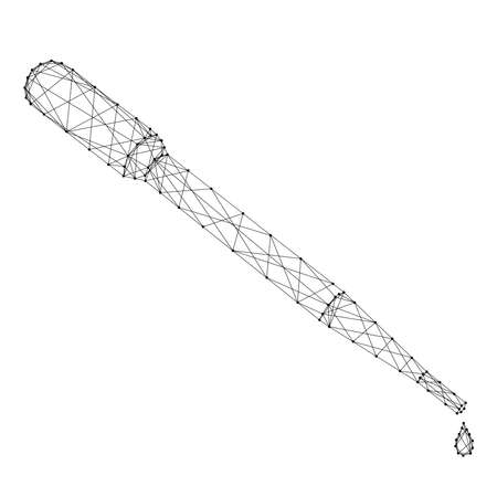 Pipette map from abstract futuristic polygonal black lines and dots. Vector illustration.のイラスト素材