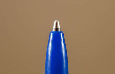 Ballpoint pen tip with ball close-up macro viewの写真素材