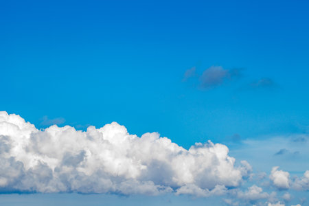 Clouds are white on blue sky on clear day