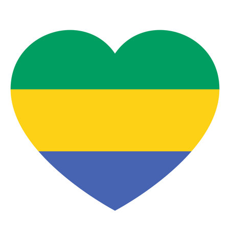 flag of Gabon in form of heart, symbol of loveのイラスト素材