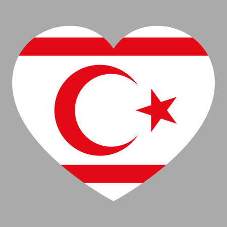flag of Northern Cyprus in form of heart, symbol of loveのイラスト素材