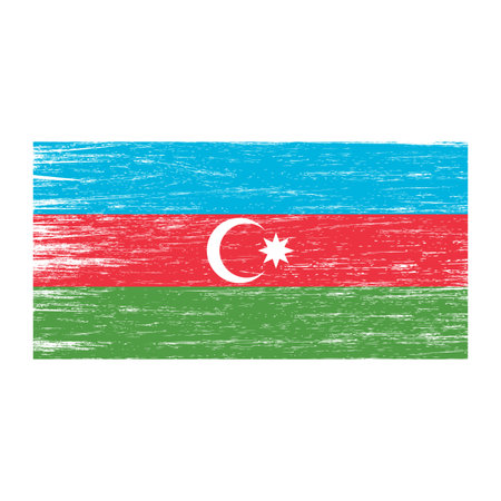 Flag of Azerbaijan with grunge texture, national symbolのイラスト素材