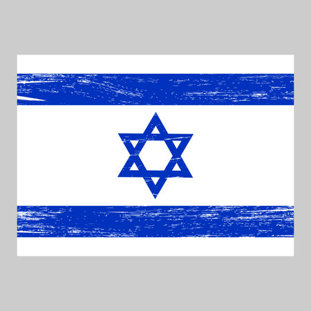 Flag of Israel with grunge texture, national symbolのイラスト素材