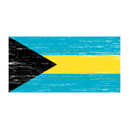 Flag of Bahamas with grunge texture, national symbolのイラスト素材