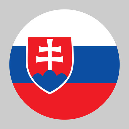 Flag of Slovakia round shape, national symbolのイラスト素材