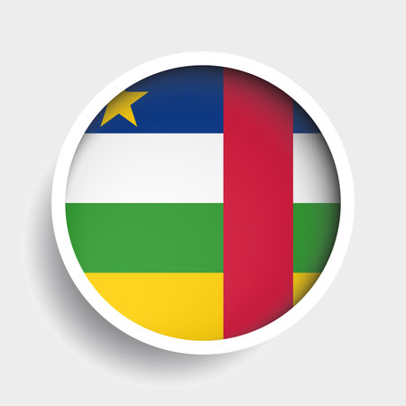 Flag of Central African Republic, round icon with shadow, national symbolのイラスト素材