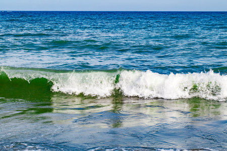 waves of sea surf at close-upの写真素材