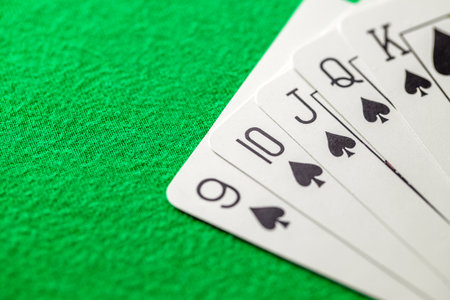 card layout in poker peak straight flush