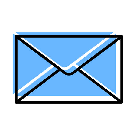 envelope contour with a shifted blue shadowのイラスト素材