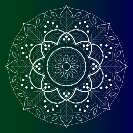 white mandala on a gradient backgroundのイラスト素材