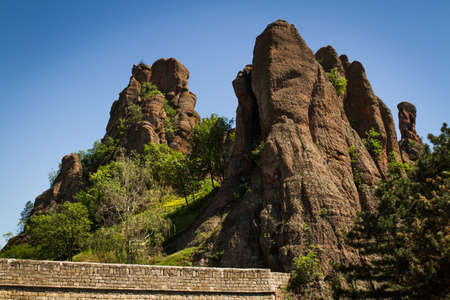 The main entrance to the famous Belogradchik fortress in Bulgaria の写真素材