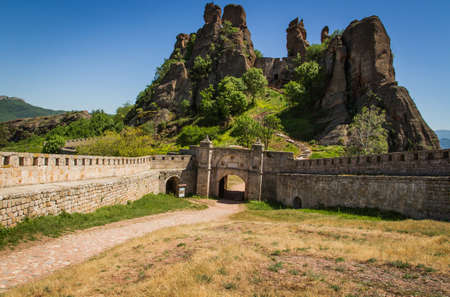 The main entrance to the famous Belogradchik fortress in Bulgaria.の写真素材