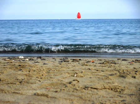 sailing in the seaの写真素材