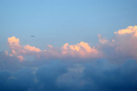 sky with pink clouds at sunset