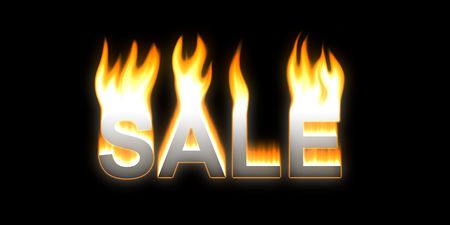 SALE! Flaming SALEの写真素材
