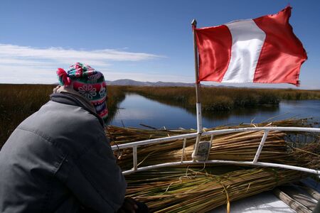 Lake Titikaka Peruの写真素材