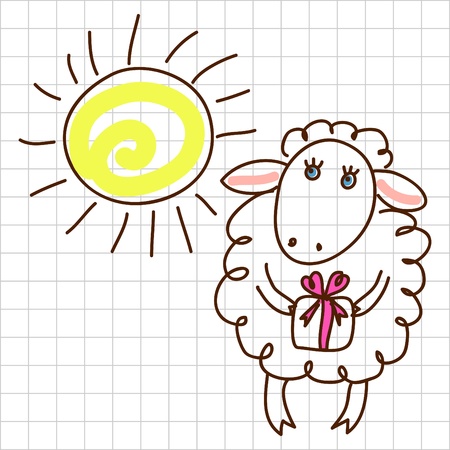 Cute sheepのイラスト素材