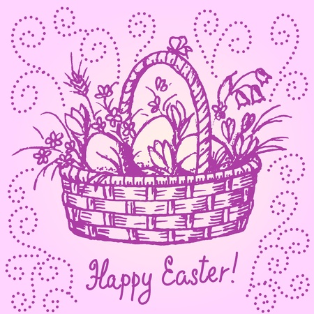 Easter basketのイラスト素材