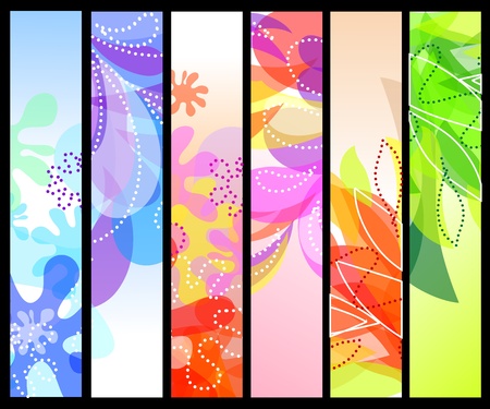 Set of six vertical decorative banners backgroundsのイラスト素材