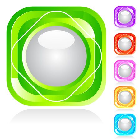 Set of shiny buttons in different colorsのイラスト素材