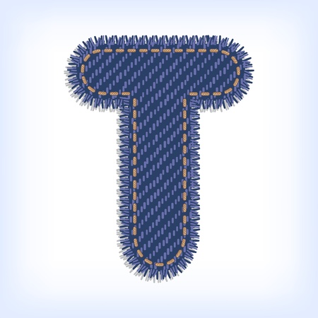 Letter T from jeans alphabetのイラスト素材