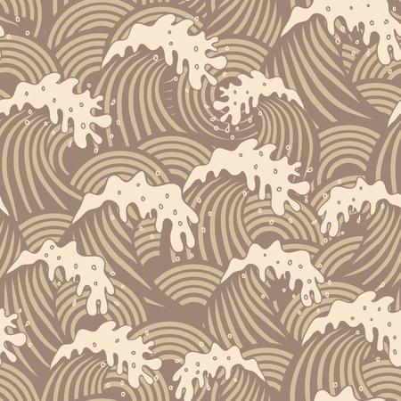 Seamless pattern with wavesのイラスト素材