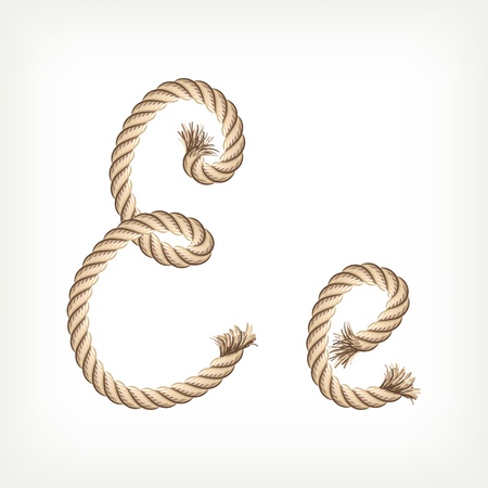 Rope alphabet. Letter Eのイラスト素材