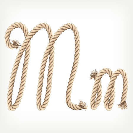 Rope alphabet. Letter Mのイラスト素材