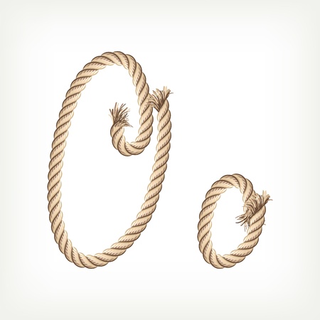 Rope alphabet. Letter Oのイラスト素材
