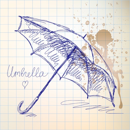 Umbrella sketchのイラスト素材