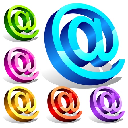 Set of 3d email symbolsのイラスト素材